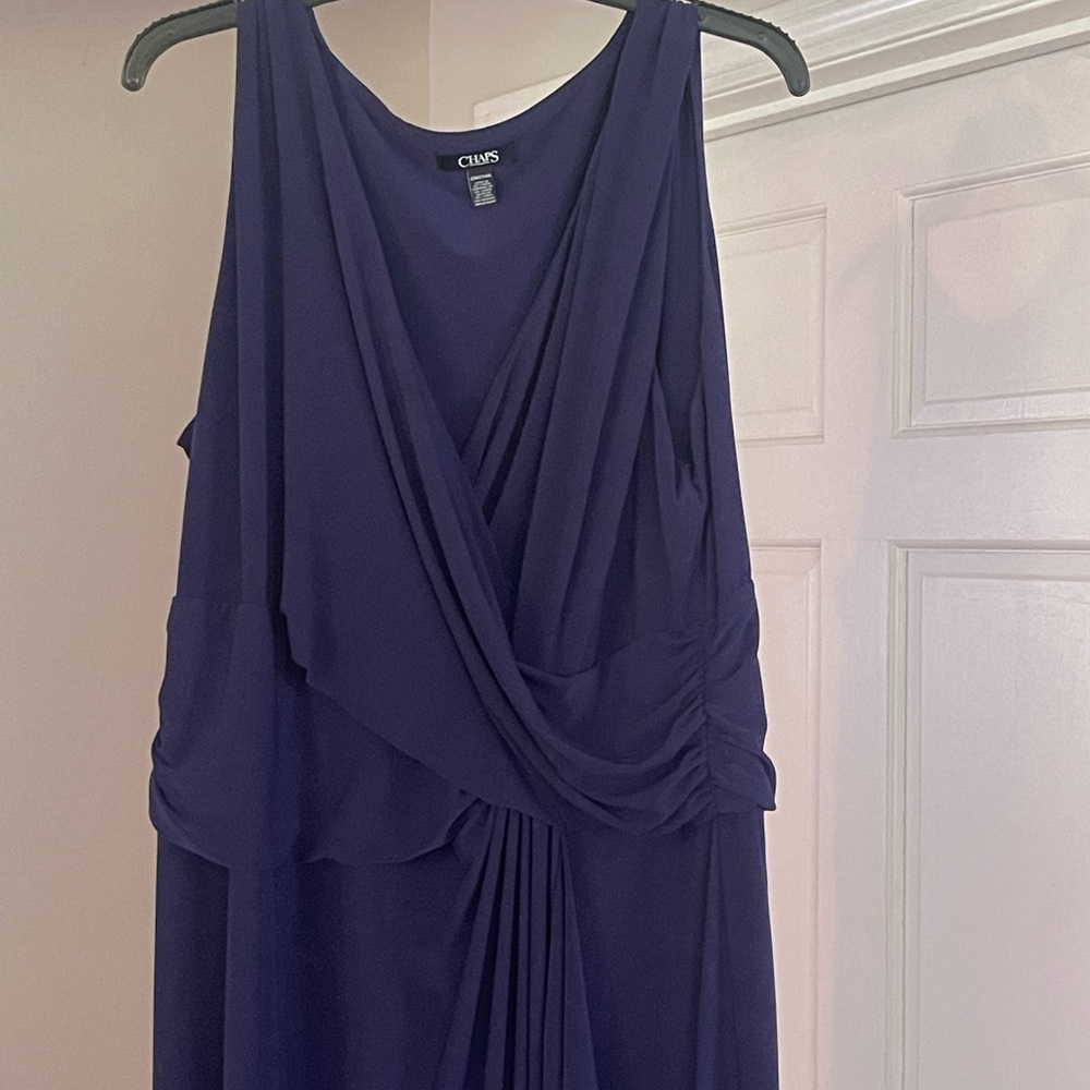 Chaps Purple Sleeveless Cowl Neck Sheath Dress
